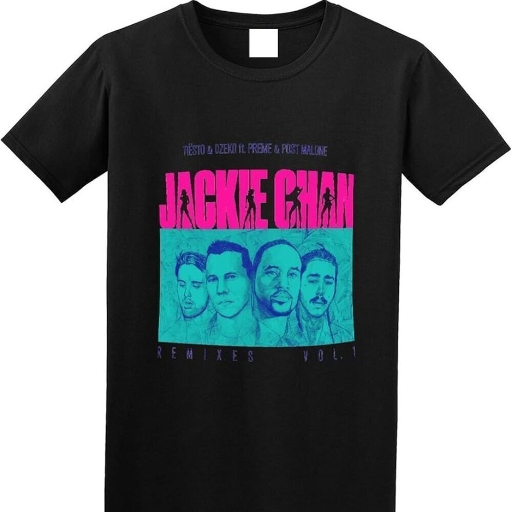 Tiesto Jackie Chan EDM DJ Music Fan Concert Black Streetwear Unisex T-Shirt